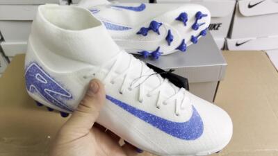 Nike Air Zoom Mercurial Superfly 10 Elite AG High-Tops Football Boots - Beige/White/Blue