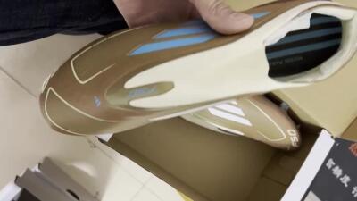 Messi x Adidas F50 Elite Laceless Benito FG Low-Tops Football Boots - Brown/White/Blue