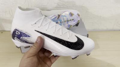 Nike Air Zoom Mercurial Superfly 10 Elite FG High-Tops Football Boots - White/Black/Blue