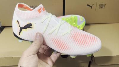 Puma Future 8 Ultimate FG Low-Tops Football Boots - White/Red/Yellow