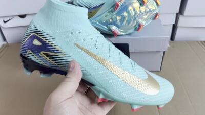 Nike Air Zoom Mercurial Superfly 10 Elite FG High-Tops Football Boots - Jade/Gold/Blue