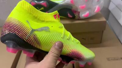 Puma Future 8 Ultimate FG Low-Tops Football Boots - Yellow/Pink/Black