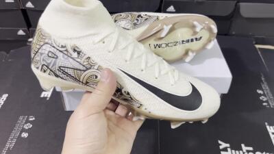 Nike Air Zoom Mercurial Superfly 10 Elite FG High-Tops Football Boots - Beige/Black/Yellow