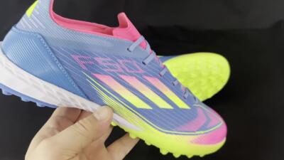Adidas F50 Pro TF Low-Tops Football Shoes - Blue/Yellow/Pink