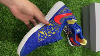 Nike Lunar Gato 2 IC Low-Tops Football Shoes - Blue/Gold/Red