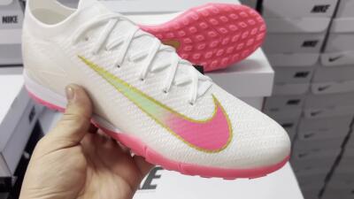 Nike Air Zoom Mercurial Vapor 16 Elite TF Low-Tops Football Shoes - White/Pink/Gold