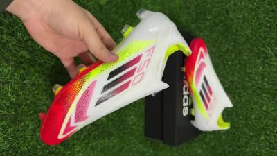 Adidas F50 Elite Laceless FG Low-Tops Football Boots - White/Red/Yellow