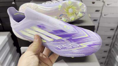 Adidas F50+ Elite Laceless FG Low-Tops Football Boots - Blue/White/Yellow