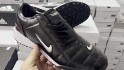 Nike Total 90 III TF Low-Tops Football Shoes - Black/Silver/White