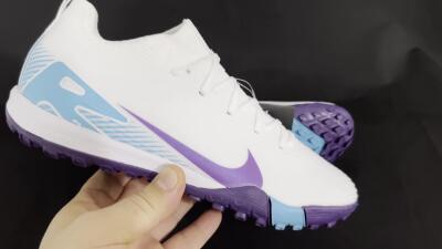 Nike Air Zoom Mercurial Vapor 16 Pro TF Low-Tops Football Shoes - White/Purple/Jade