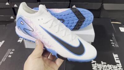 Nike Air Zoom Mercurial Vapor 16 Elite TF Low-Tops Football Shoes - White/Blue/Black