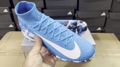 Nike Air Zoom Mercurial Superfly 10 Elite TF High-Tops Football Shoes - Blue/White