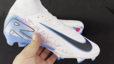 Nike Air Zoom Mercurial Superfly 10 Elite FG High-Tops Football Boots - White/Blue/Black
