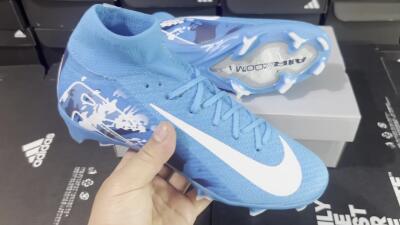 Nike Air Zoom Mercurial Superfly 10 Elite FG High-Tops Football Boots - Blue/White