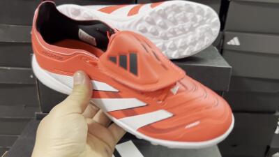 Adidas Predator 25 Elite Foldover Tongue TF Low-Tops Football Shoes - Red/White/Black