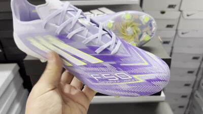 Adidas F50 Elite FG Low-Tops Football Boots - Purple/Silver/Yellow