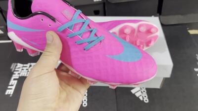 Nike Hypervenom Phantom FG Low-Tops Football Boots - Pink/Blue/White
