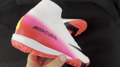 Nike Air Zoom Mercurial Superfly 10 Elite TF High-Tops Football Shoes - White/Black/Pink