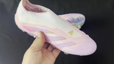 Adidas Predator 25 Elite Laceless FG Low-Tops Football Boots - Pink/Purple/Gold