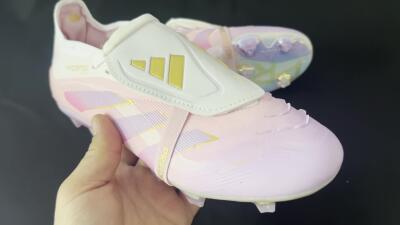 Adidas Predator 25 Elite Foldover Tongue FG Low-Tops Football Boots - Pink/Purple/Gold