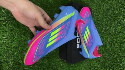 Adidas F50+ Elite Lightstrike Pro Laceless FG Low-Tops Football Boots - Blue/Pink/Yellow