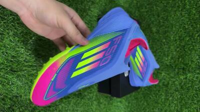 Adidas F50 Elite Laceless TF Low-Tops Football Shoes - Blue/Pink/Yellow