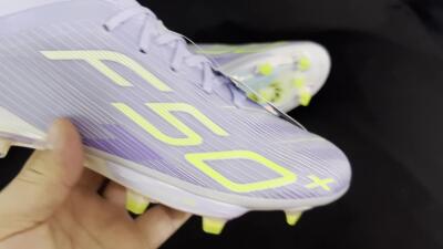 Adidas F50+ Elite Lightstrike Pro FG Low-Tops Football Boots - Purple/Yellow/White