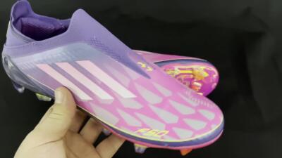 Adidas F50+ Elite Laceless FG Low-Tops Football Boots - Pink/Yellow/Purple
