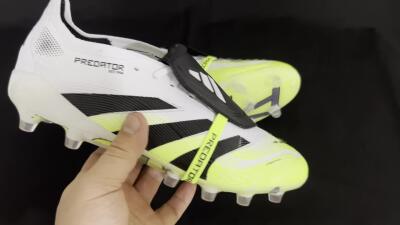 Adidas Predator 25 Elite Foldover Tongue FG Low-Tops Football Boots - White/Black/Yellow