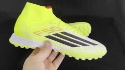 Adidas F50 Elite Mid TF High-Tops Football Shoes - Yellow/Black/Red