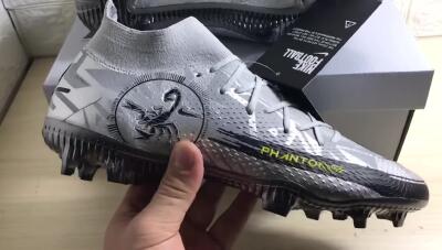 Nike Phantom Scorpion Elite DF FG High-Tops Football Boots - Silver/Yellow/Black