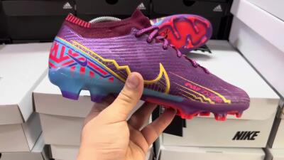 Nike Air Zoom Mercurial Vapor 15 Elite FG Low-Tops Football Boots - Purple/Blue/Gold