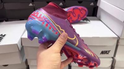 Nike Air Zoom Mercurial Superfly 9 Elite FG High-Tops Football Boots - Purple/Blue/Gold
