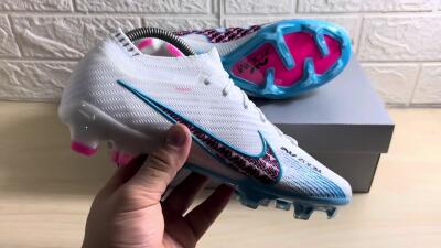Nike Air Zoom Mercurial Vapor 15 Elite FG Low-Tops Football Boots - White/Blue/Pink