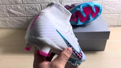 Nike Air Zoom Mercurial Superfly 9 Elite FG High-Tops Football Boots - White/Blue/Pink