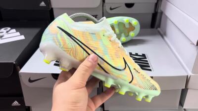 Nike Air Zoom Mercurial Vapor 15 Elite AG Low-Tops Football Boots - White/Green/Orange