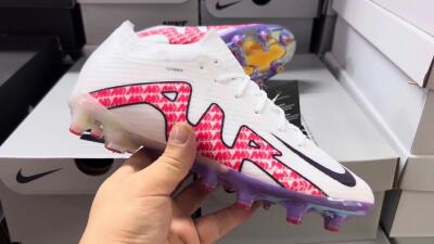 Nike Air Zoom Mercurial Vapor 15 Elite AG Low-Tops Football Boots - White/Pink