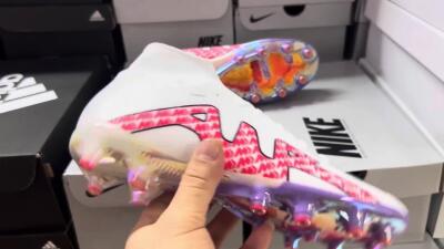 Nike Air Zoom Mercurial Superfly 9 Elite AG High-Tops Football Boots - White/Pink