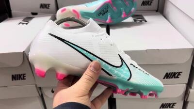 Nike Air Zoom Mercurial Vapor 15 Elite FG Low-Tops Football Boots - White/Blue/Pink