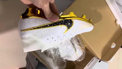 Nike Air Zoom Mercurial Superfly 9 Elite FG High-Tops Football Boots - White/Black/Gold