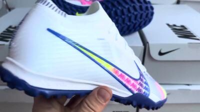 Nike Air Zoom Mercurial Vapor 15 Elite TF Low-Tops Football Shoes - White/Blue/Pink