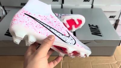 Nike Air Zoom Mercurial Superfly 9 Elite FG High-Tops Football Boots - White/Pink/Black