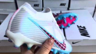 Nike Air Zoom Mercurial Vapor 15 Elite AG Low-Tops Football Boots - White/Blue/Pink