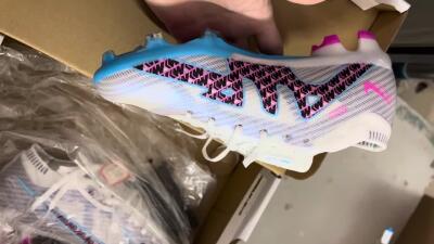 Nike Air Zoom Mercurial Vapor 15 Elite FG Low-Tops Football Boots - White/Blue/Black/Pink