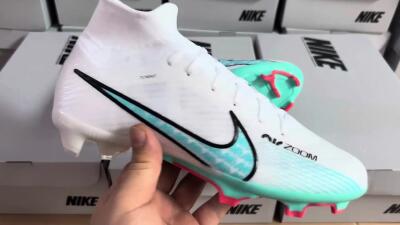 Nike Air Zoom Mercurial Superfly 9 Elite FG High-Tops Football Boots - White/Blue/Black