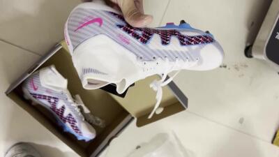 Nike Air Zoom Mercurial Superfly 9 Elite SG High-Tops Football Boots - White/Blue/Pink