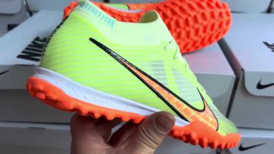 Nike Air Zoom Mercurial Vapor 15 Elite TF Low-Tops Football Shoes - Green/Black/Orange