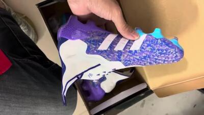 Adidas Predator Freak+ FG High-Tops Football Boots - White/Purple/Blue