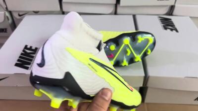 Nike Phantom GX Elite FG High-Tops Football Boots - Grey/Green/Pink