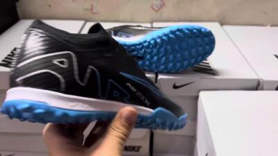 Nike Mercurial Vapor 15 Elite TF Low-Tops Football Shoes - Black/Blue